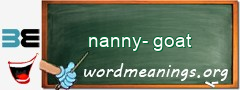 WordMeaning blackboard for nanny-goat